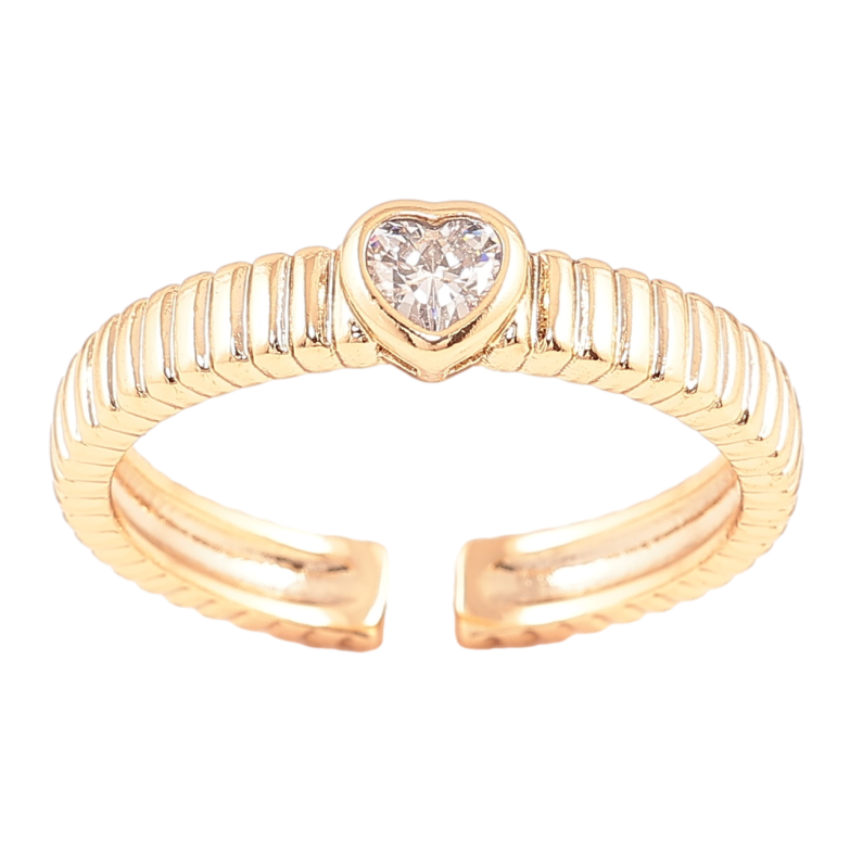 Каблучка Xuping Позолота 18K «Кришталеве сердечко» фото №4 Каблучка Xuping Позолота 18K «Кришталеве сердечко» фото №4