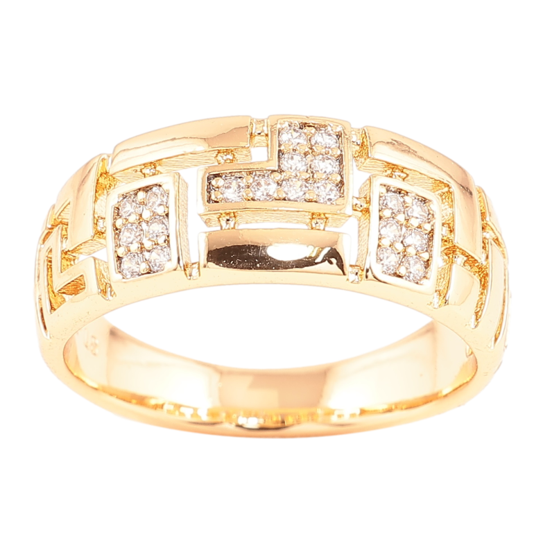 Кольцо Xuping Позолота 18K Резной узор с цирконием фото №1 Кольцо Xuping Позолота 18K Резной узор с цирконием фото №1