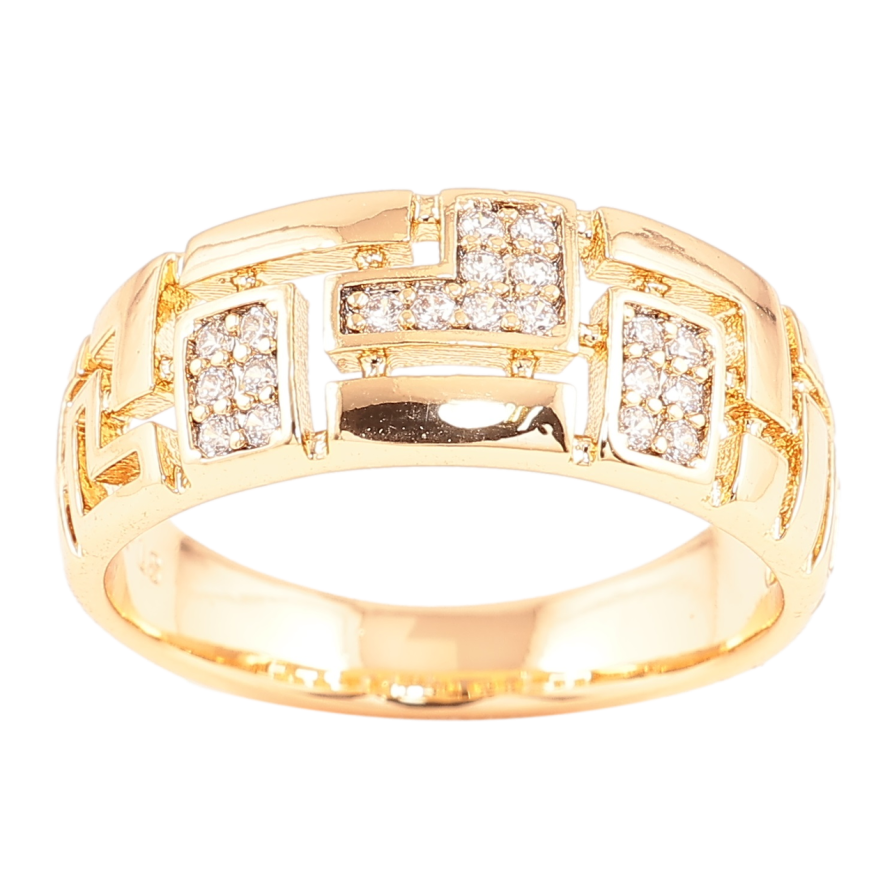 Кольцо Xuping Позолота 18K Резной узор с цирконием фото №1 Кольцо Xuping Позолота 18K Резной узор с цирконием фото №1