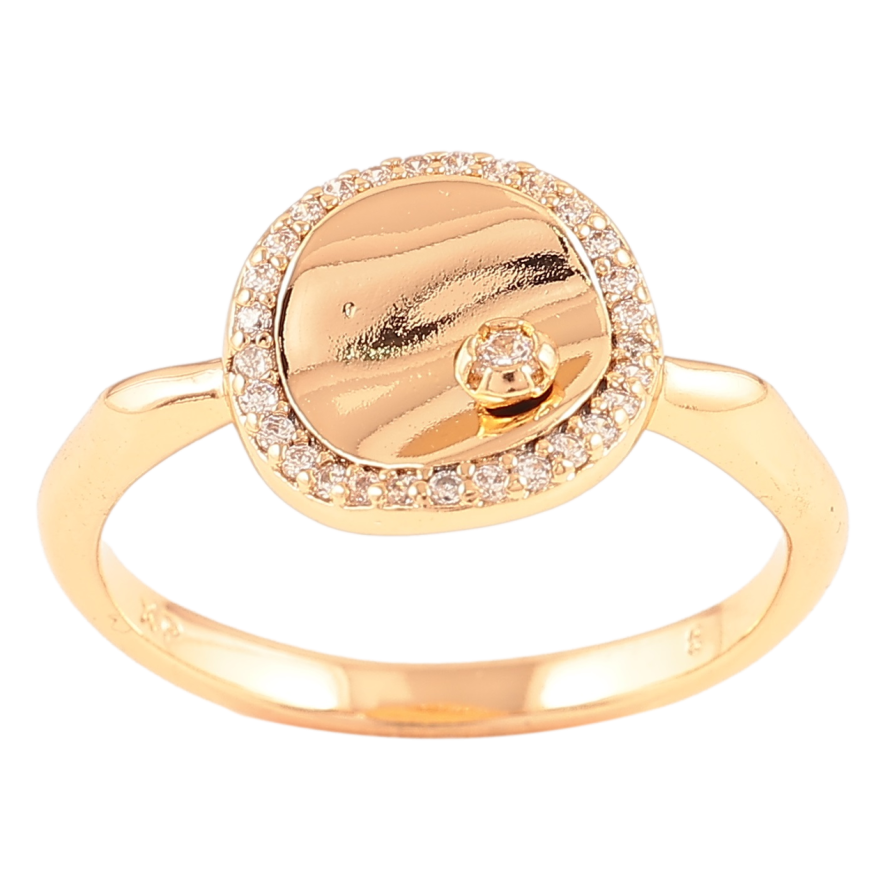 Каблучка Xuping Позолота 18K «Декоративне коло з цирконієм» фото №1 Каблучка Xuping Позолота 18K «Декоративне коло з цирконієм» фото №1