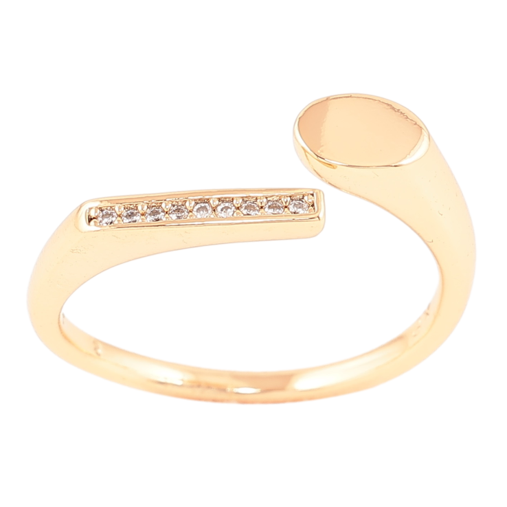 Каблучка Xuping Позолота 18K «Візерунок з доріжкою цирконію» фото №5 Каблучка Xuping Позолота 18K «Візерунок з доріжкою цирконію» фото №5