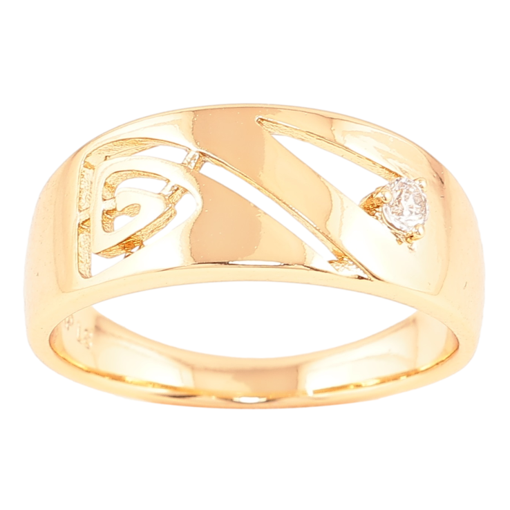 Каблучка Xuping Позолота 18K «Різьблений візерунок з кристалом» фото №4 Каблучка Xuping Позолота 18K «Різьблений візерунок з кристалом» фото №4