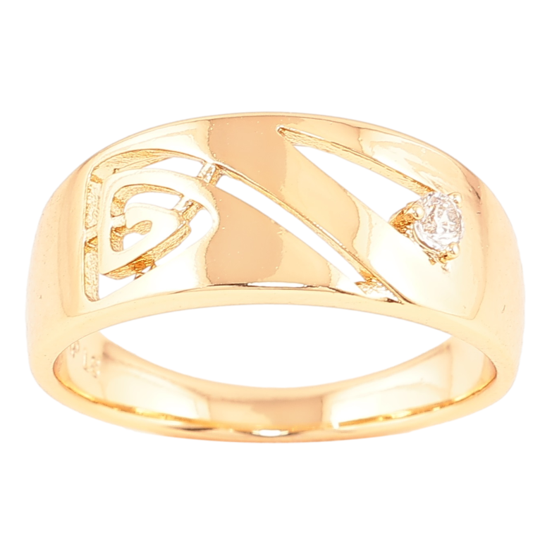 Каблучка Xuping Позолота 18K «Різьблений візерунок з кристалом» фото №5 Каблучка Xuping Позолота 18K «Різьблений візерунок з кристалом» фото №5