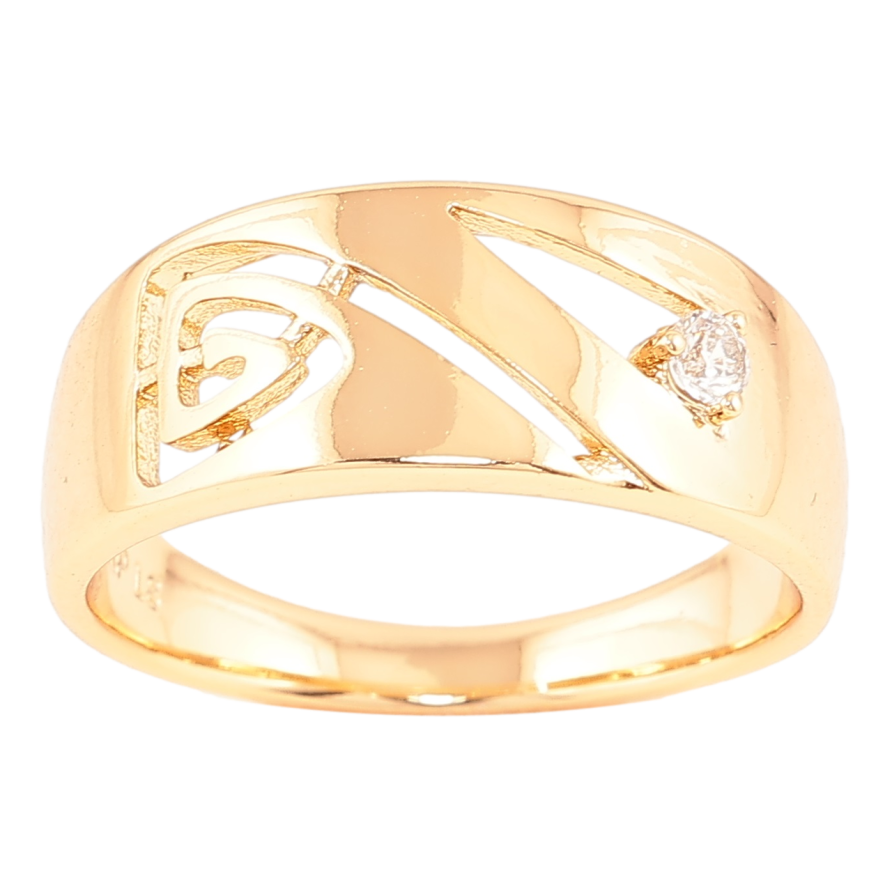 Каблучка Xuping Позолота 18K «Різьблений візерунок з кристалом» фото №1 Каблучка Xuping Позолота 18K «Різьблений візерунок з кристалом» фото №1