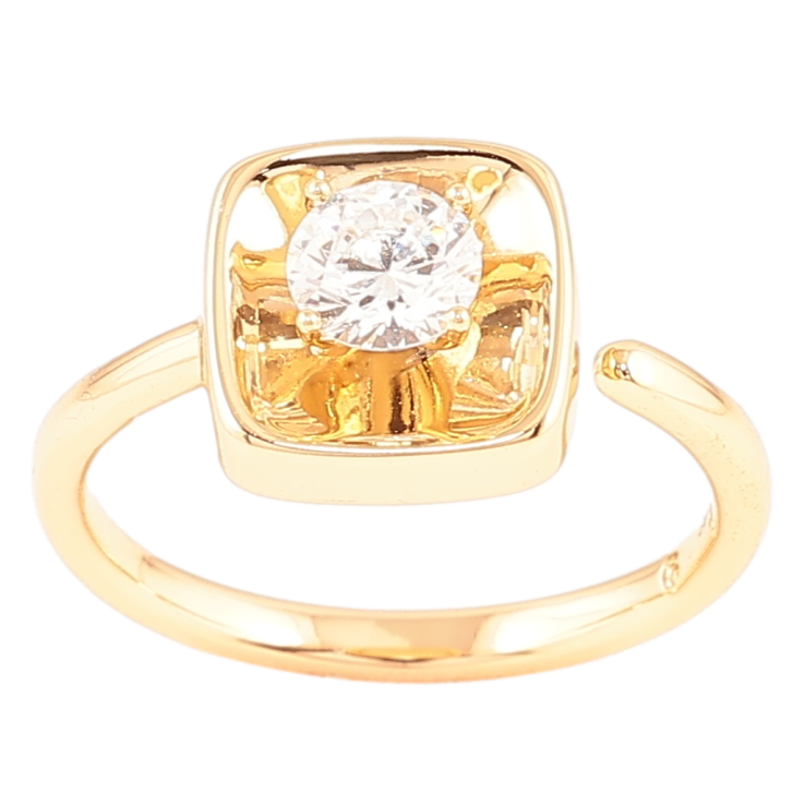 Каблучка Xuping Позолота 18K «Квадрат з кристалом» фото №7 Каблучка Xuping Позолота 18K «Квадрат з кристалом» фото №7