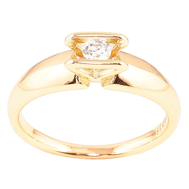 Каблучка Xuping Позолота 18K «Кристал у декоративній оправі» фото №1 Каблучка Xuping Позолота 18K «Кристал у декоративній оправі» фото №1