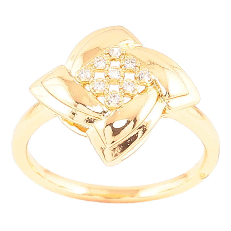Каблучка Xuping Позолота 18K «Фантазійна квітка з цирконієм» фото №25