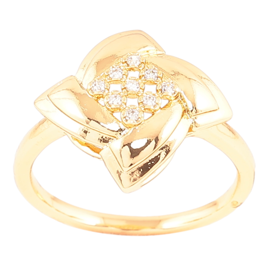 Каблучка Xuping Позолота 18K «Фантазійна квітка з цирконієм» фото №1 Каблучка Xuping Позолота 18K «Фантазійна квітка з цирконієм» фото №1