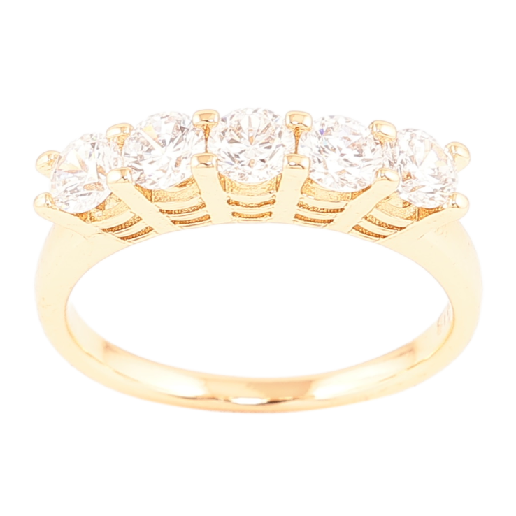 Каблучка Xuping Позолота 18K «Доріжка фіанітів» фото №2