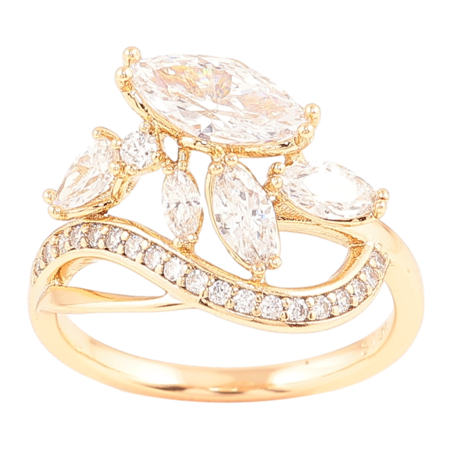 Кольцо Xuping Позолота 18K Кристальный шик фото №1 Кольцо Xuping Позолота 18K Кристальный шик фото №1
