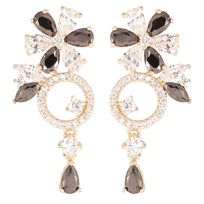 Сережки Xuping M&L Колір 18K пусети «Квіткові підвіски з інкрустацією цирконієм та чорно-білими фіанітами» фото №16 Сережки Xuping M&L Колір 18K пусети «Квіткові підвіски з інкрустацією цирконієм та чорно-білими фіанітами» фото №16