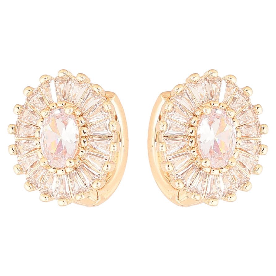 Сережки Xuping M&L Колір 18K колечка «Овали з інкрустацією фіанітами» фото №1 Сережки Xuping M&L Колір 18K колечка «Овали з інкрустацією фіанітами» фото №1