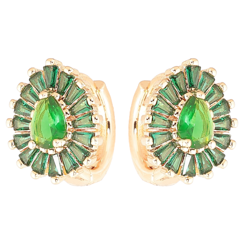 Сережки Xuping M&L Колір 18K колечка «Крапельки з інкрустацією зеленими фіанітами» фото №15 Сережки Xuping M&L Колір 18K колечка «Крапельки з інкрустацією зеленими фіанітами» фото №15