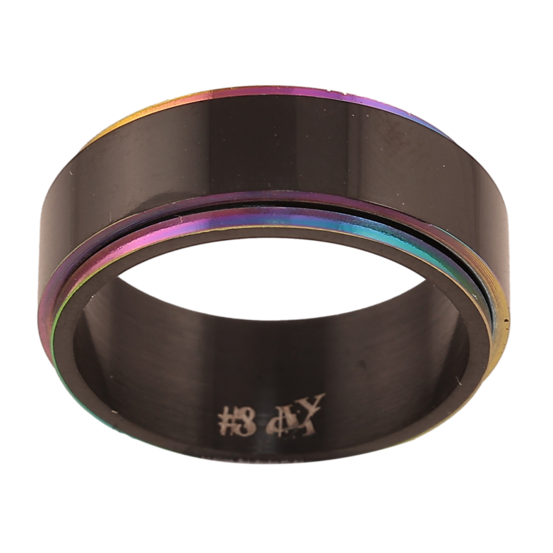 Кольцо Xuping TTM Stainless Steel Цвет Black+Хамелеон Верхняя часть вращается, шир. 8мм фото №1 Кольцо Xuping TTM Stainless Steel Цвет Black+Хамелеон Верхняя часть вращается, шир. 8мм фото №1