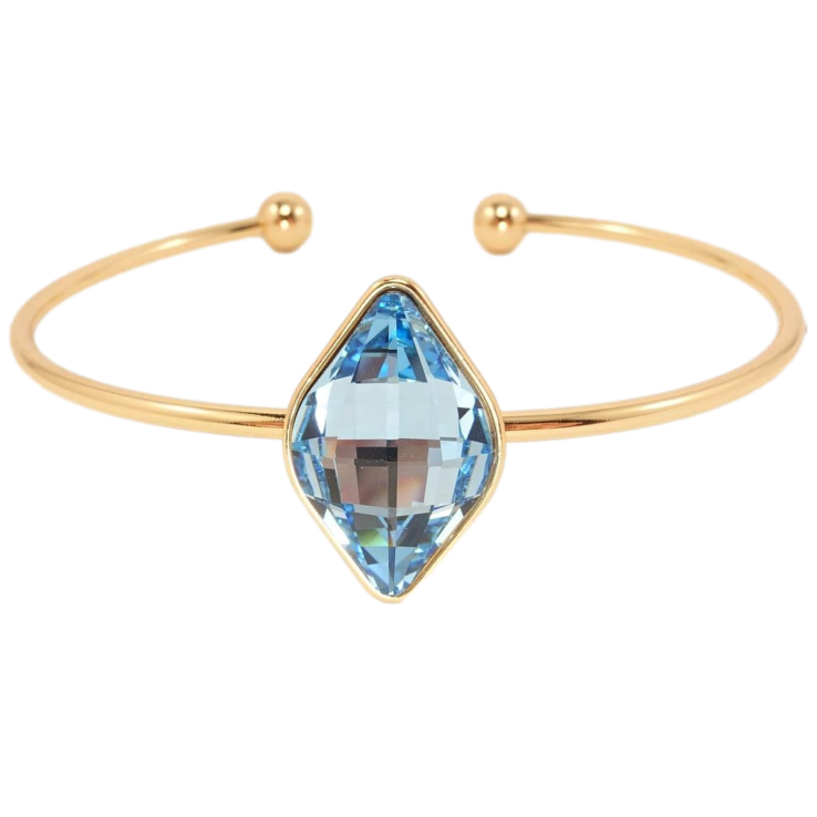 Браслет Xuping цвет 18K с кристаллами Swarovski Ромбовидный кристалл Aquamarine ø 6,5 см фото №15