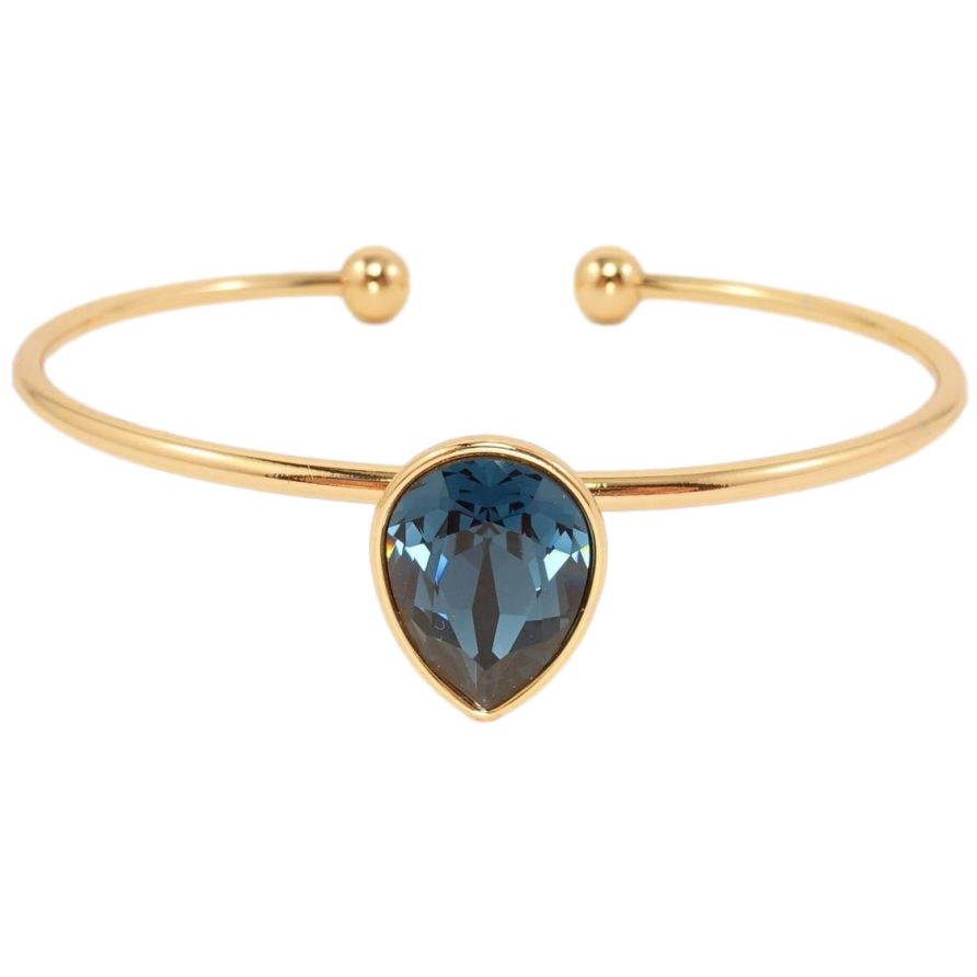 Браслет Xuping цвет 18K с кристаллами Swarovski Кристалл капелька Montana ø 6,5 см фото №1 Браслет Xuping цвет 18K с кристаллами Swarovski Кристалл капелька Montana ø 6,5 см фото №1