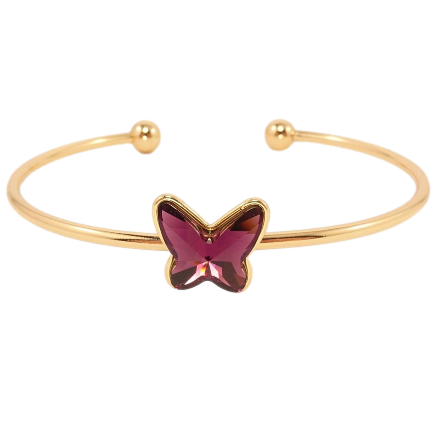 Браслет Xuping колір 18K з кристалами Swarovski Кристал метелик Burgundy ø 6,5 см фото №1 Браслет Xuping колір 18K з кристалами Swarovski Кристал метелик Burgundy ø 6,5 см фото №1