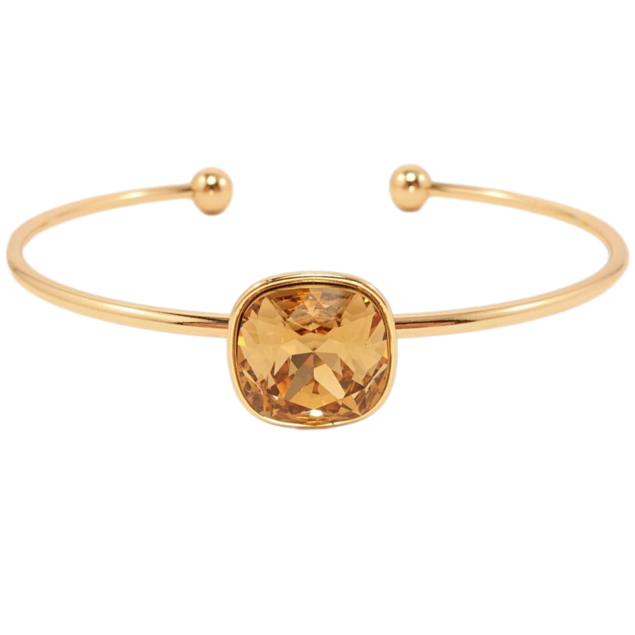 Браслет Xuping цвет 18K с кристаллами Swarovski Кристалл квадратная подушечка Topaz ø 6,5 см фото №1