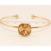 Браслет Xuping цвет 18K с кристаллами Swarovski Кристалл квадратная подушечка Topaz ø 6,5 см фото №2