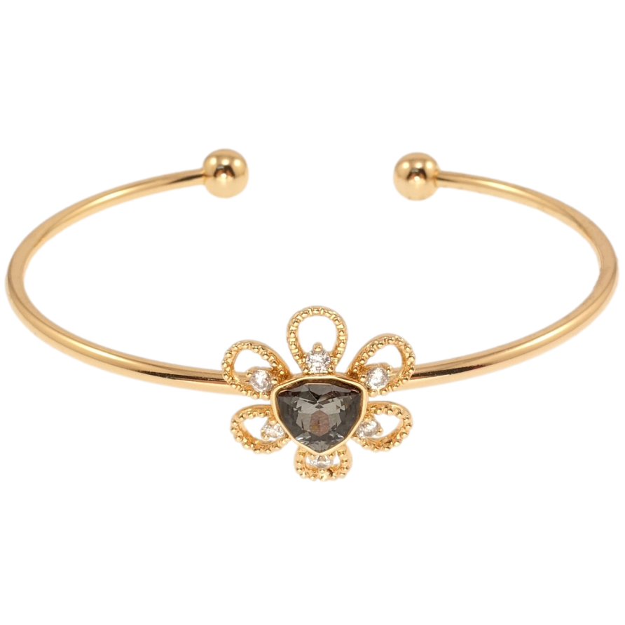 Браслет Xuping цвет 18K с кр-ми Swarovski Цветочек с кристаллом Graphite ø 6см фото №1 Браслет Xuping цвет 18K с кр-ми Swarovski Цветочек с кристаллом Graphite ø 6см фото №1
