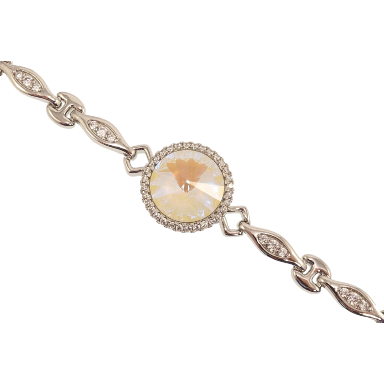 Браслет Xuping колір Родій з кр-ми Swarovski Sand Opal в обрамленні кристалами довжина з доп.замком 17.5,20см х 5-7мм фото №16 Браслет Xuping колір Родій з кр-ми Swarovski Sand Opal в обрамленні кристалами довжина з доп.замком 17.5,20см х 5-7мм фото №16