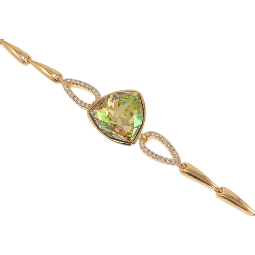 Браслет Xuping колір 18K з кр-ми Swarovski Кристал Luminous Green довжина з дод. замком 17,19см х 5мм фото №1