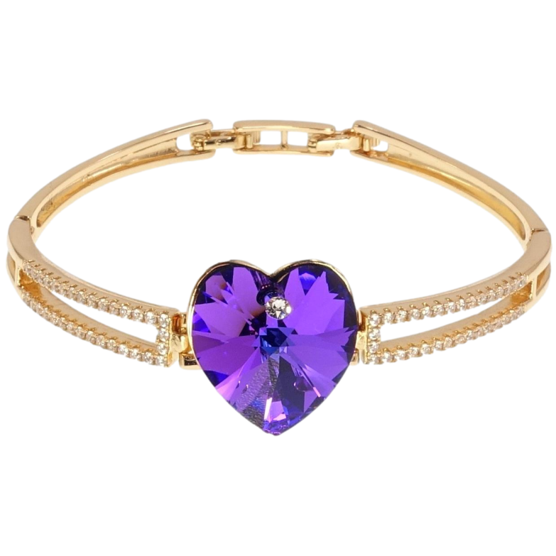 Браслет Xuping колір 18K з кр-ми Swarovski Серце Heliotrope дл.з доп.замком 16.5,18см х 4-6мм фото №20 Браслет Xuping колір 18K з кр-ми Swarovski Серце Heliotrope дл.з доп.замком 16.5,18см х 4-6мм фото №20
