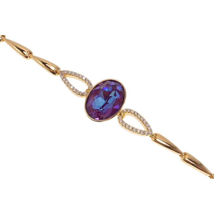 Браслет Xuping цвет 18K с кр-ми Swarovski Кристалл Burgundy Delite дл.с доп.замком 16.5,19см х 5-8мм фото №8