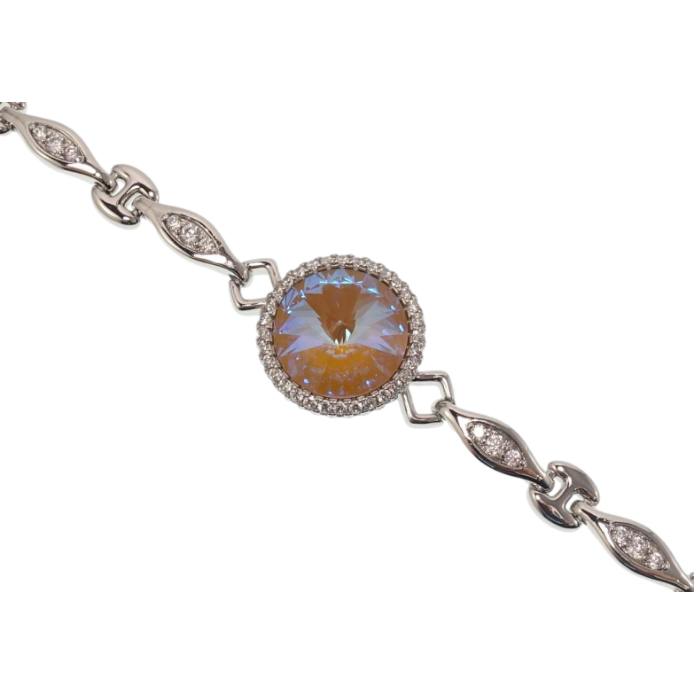 Браслет Xuping колір Родій з кр-ми Swarovski Кристал Cappuccino Delite ø 18мм довжина з доп.замком 17.5,20см фото №11 Браслет Xuping колір Родій з кр-ми Swarovski Кристал Cappuccino Delite ø 18мм довжина з доп.замком 17.5,20см фото №11