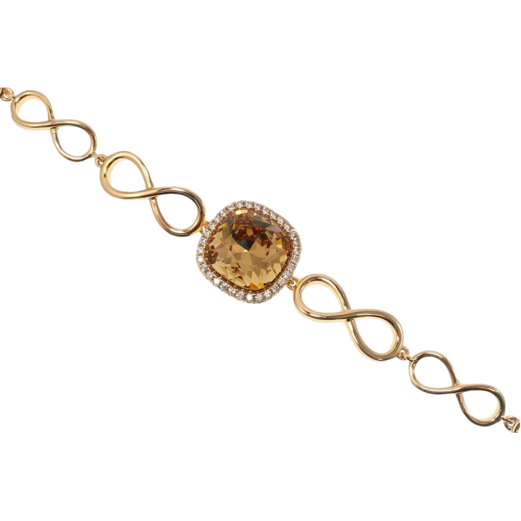 Браслет Xuping цвет 18K с кр-ми Swarovski Кристалл Topaz длина с доп.замком 17,19см х 6-8мм фото №23