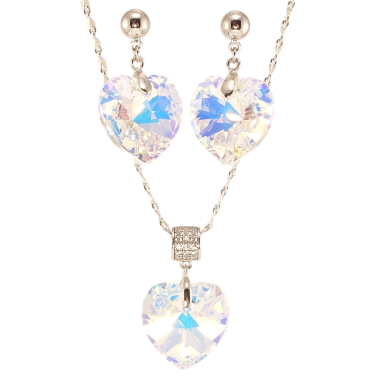 Набор Xuping цвет Родий с кр-ми Swarovski Серьги Кулон на цепочке Кристаллы Shimmer длина 40-45см х 2мм фото №8 Набор Xuping цвет Родий с кр-ми Swarovski Серьги Кулон на цепочке Кристаллы Shimmer длина 40-45см х 2мм фото №8