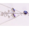 Набір Xuping колір Родій з кр-ми Swarovski Сережки Кулон на ланцюжку Сердечки Majestic Blue довжина 40-45см х 2мм фото №2