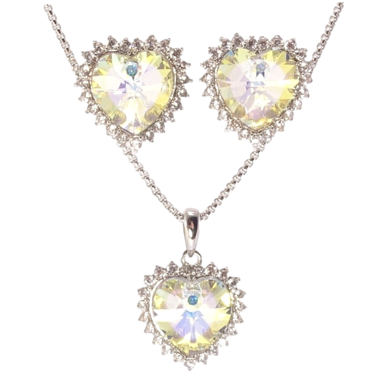 Набір Xuping колір Родій з кр-ми Swarovski Сережки Кулон на ланцюжку Серце Sunshine Delite довжина 40-45см х 2мм фото №7 Набір Xuping колір Родій з кр-ми Swarovski Сережки Кулон на ланцюжку Серце Sunshine Delite довжина 40-45см х 2мм фото №7