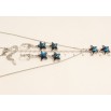 Набор Xuping цвет Родий с кр-ми Swarovski Серьги Кулон на цепочке Звездные подвески Capri Blue длина 40-45см фото №3