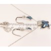 Набор Xuping цвет Родий с кр-ми Swarovski Серьги Кулон на цепочке Бабочки кристаллы Montana длина 40-45см х фото №2