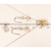 Набір Xuping колір Родій з кр-ми Swarovski Сережки Кулон на ланцюжку Метелики кристали Topaz довжина 40-42.5см х 1мм фото №2 Набір Xuping колір Родій з кр-ми Swarovski Сережки Кулон на ланцюжку Метелики кристали Topaz довжина 40-42.5см х 1мм фото №2