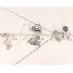 Набор Xuping цвет Родий с кр-ми Swarovski Серьги Кулон на цепочке Дымчатый Кристалл и Стрекоза длина 40-45см фото №2 Набор Xuping цвет Родий с кр-ми Swarovski Серьги Кулон на цепочке Дымчатый Кристалл и Стрекоза длина 40-45см фото №2