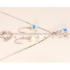 Набор Xuping цвет Родий с кр-ми Swarovski Серьги Кулон на цепочке Треугольный Кристалл дл. 40-45см фото №2 Набор Xuping цвет Родий с кр-ми Swarovski Серьги Кулон на цепочке Треугольный Кристалл дл. 40-45см фото №2