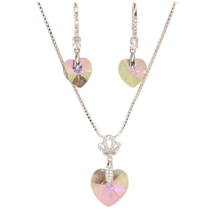 Набор Xuping цвет Родий с кр-ми Swarovski Серьги Кулон на цепочке Кристалл Vitrail Light длина 40-44см х 1см фото №25 Набор Xuping цвет Родий с кр-ми Swarovski Серьги Кулон на цепочке Кристалл Vitrail Light длина 40-44см х 1см фото №25