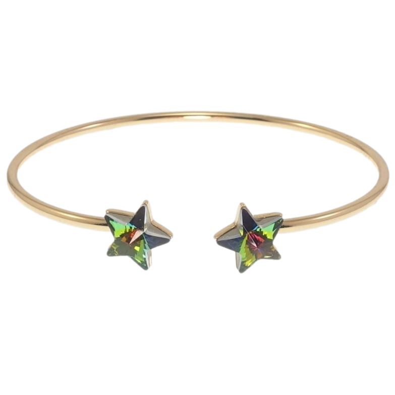 Браслет Xuping колір 18K з кр-ми Swarovski Кристальні зірочки Vitrail Medium ø 6см фото №6 Браслет Xuping колір 18K з кр-ми Swarovski Кристальні зірочки Vitrail Medium ø 6см фото №6