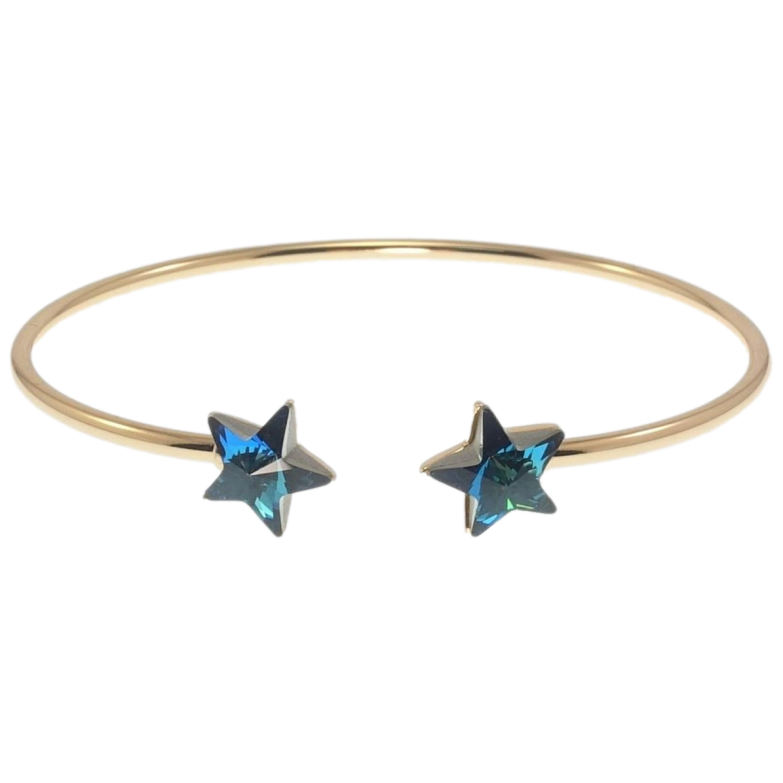 Браслет Xuping колір 18K з кр-ми Swarovski Кристальні зірочки Capri Blue ø 6см фото №16 Браслет Xuping колір 18K з кр-ми Swarovski Кристальні зірочки Capri Blue ø 6см фото №16