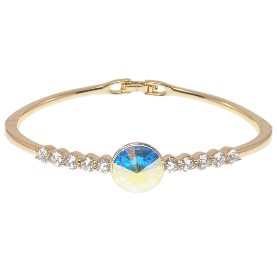 Браслет Xuping колір 18K з кр-ми Swarovski Кристал АВ з доріжкою ø 6,5см фото №1 Браслет Xuping колір 18K з кр-ми Swarovski Кристал АВ з доріжкою ø 6,5см фото №1