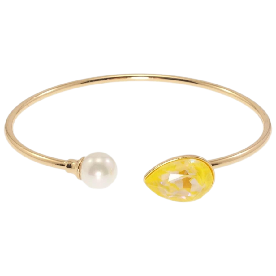 Браслет Xuping колір 18K з кристалами Swarovski Кристал Sunshine Delite з перлиною ø 6,5см фото №1