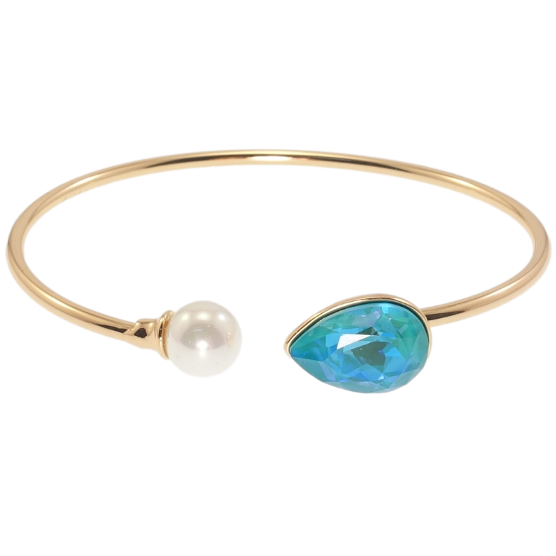 Браслет Xuping колір 18K з кристалами Swarovski Кристал Laguna Delite з перлиною ø 6,5см фото №3 Браслет Xuping колір 18K з кристалами Swarovski Кристал Laguna Delite з перлиною ø 6,5см фото №3