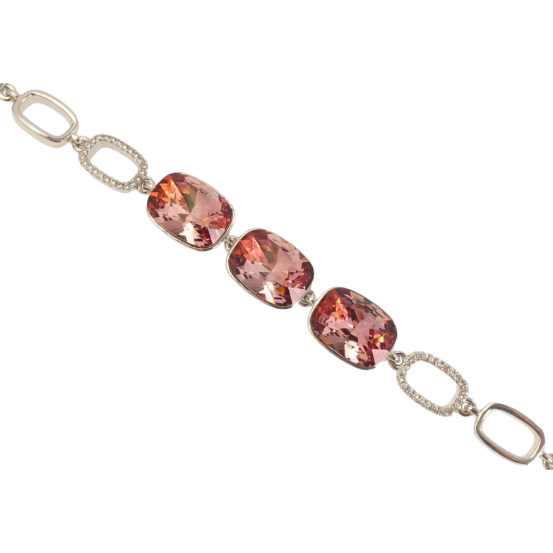Браслет Xuping колір Родій з кр-ми Swarovski Три кристали Amethyst довжина з доп.замком 15.5,18см х 9-11мм фото №6 Браслет Xuping колір Родій з кр-ми Swarovski Три кристали Amethyst довжина з доп.замком 15.5,18см х 9-11мм фото №6