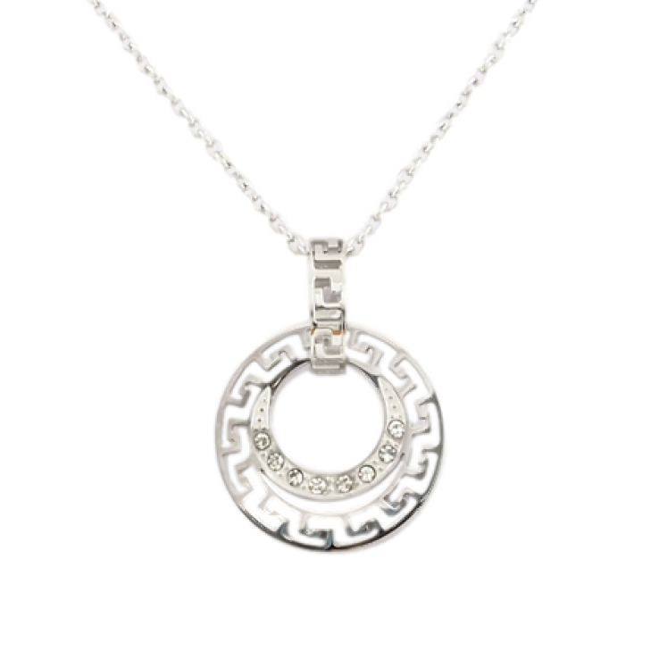 Підвіска на ланцюжку Xuping ТТМ Stainless Steel колір Родій Грецький візерунок, ø 18мм довжина 41-45см х 1мм фото №16 Підвіска на ланцюжку Xuping ТТМ Stainless Steel колір Родій Грецький візерунок, ø 18мм довжина 41-45см х 1мм фото №16