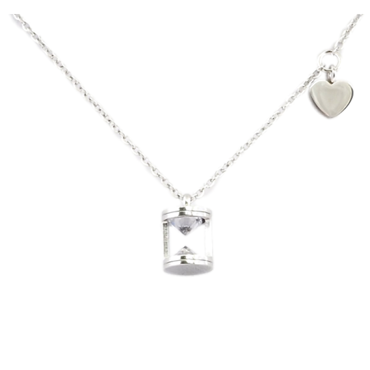 Підвіска на ланцюжку Xuping ТТМ Stainless Steel колір Родій Пісочний годинник із серцем довжина 46-51см х 1мм фото №25 Підвіска на ланцюжку Xuping ТТМ Stainless Steel колір Родій Пісочний годинник із серцем довжина 46-51см х 1мм фото №25