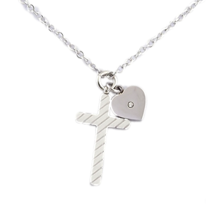 Підвіска на ланцюжку Xuping ТТМ Stainless Steel колір Родій Хрест із серцем довжина 46-51см х 1мм фото №6 Підвіска на ланцюжку Xuping ТТМ Stainless Steel колір Родій Хрест із серцем довжина 46-51см х 1мм фото №6