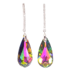 Серьги Xuping цвет Родий с кристаллами Swarovski пусеты "Дорожка с кристальной каплей Vitrail Medium" фото №2 Серьги Xuping цвет Родий с кристаллами Swarovski пусеты "Дорожка с кристальной каплей Vitrail Medium" фото №2