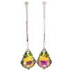Сережки Xuping колір Родій з кристалами Swarovski пусети "Підвіски з кристалом Vitrail в ограновуванні Baroque" фото №2 Сережки Xuping колір Родій з кристалами Swarovski пусети "Підвіски з кристалом Vitrail в ограновуванні Baroque" фото №2